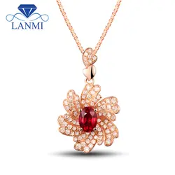 Овальным вырезом природных алмазов Рубиновая подвеска Цепочки и ожерелья и 18kt розовое золото подвеска для продажи wp060