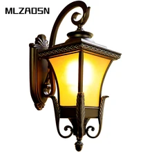 Скандинавский стиль Античный открытый светодиодный настенный светильник водонепроницаемый алюминиевый балкон лестница коридор Открытый Двор Настенный светильник