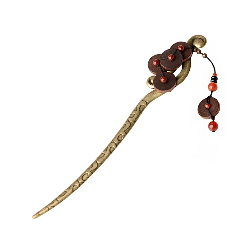 

MYWINY Fashion brown wooden vintage hairjewelry,chic Ethnic hairpins, for women hairjewelry ,New style Hair Sticks,girls gift