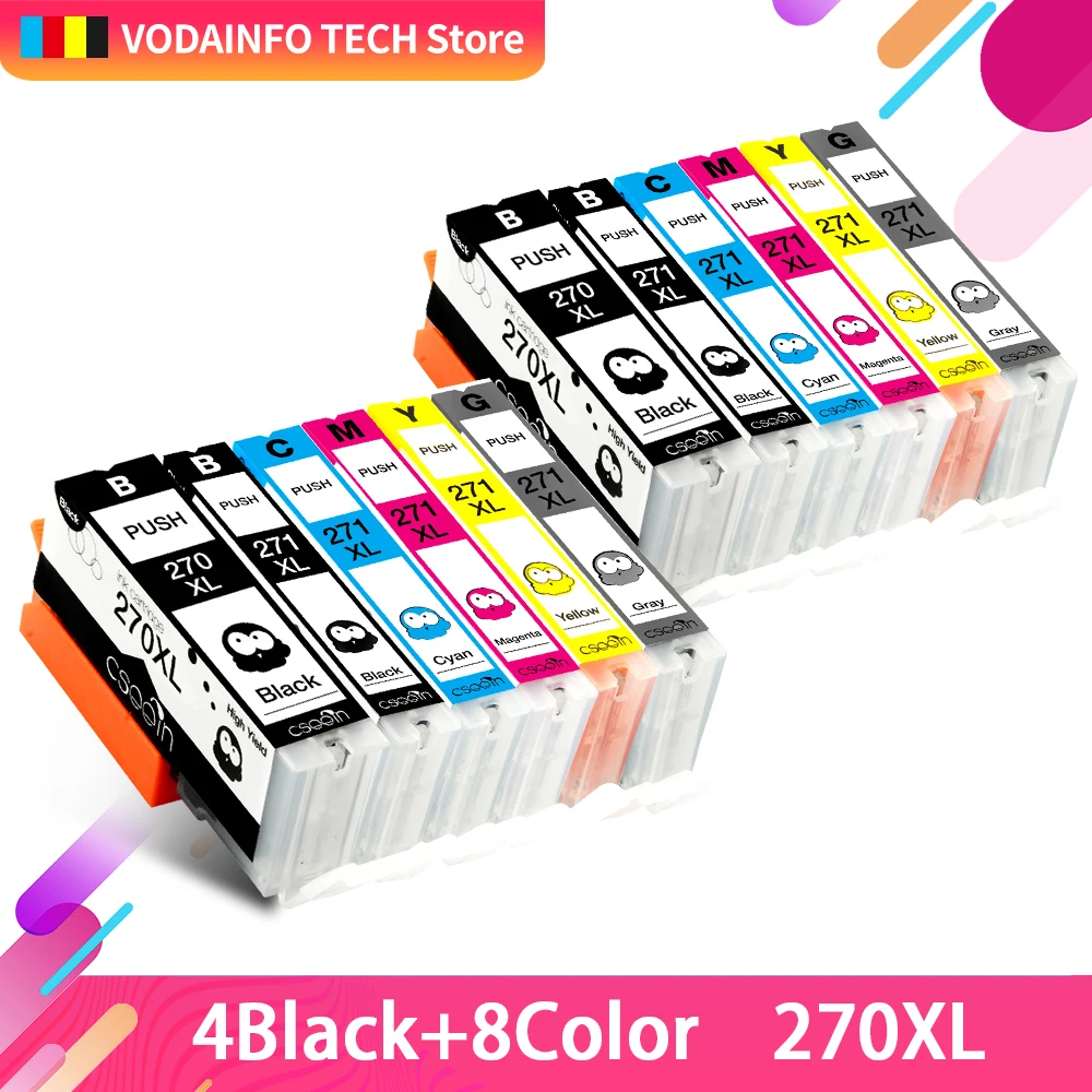12PCS PGI 270 XL CLI 271 compatible ink cartridge for Canon PIXMA