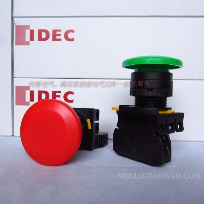 

[ SA ]Japan and spring IDEC 22mm non-illuminated push button switch mushroom head YW1B-A4E10 * self-locking 1NO--10PCS/LOT