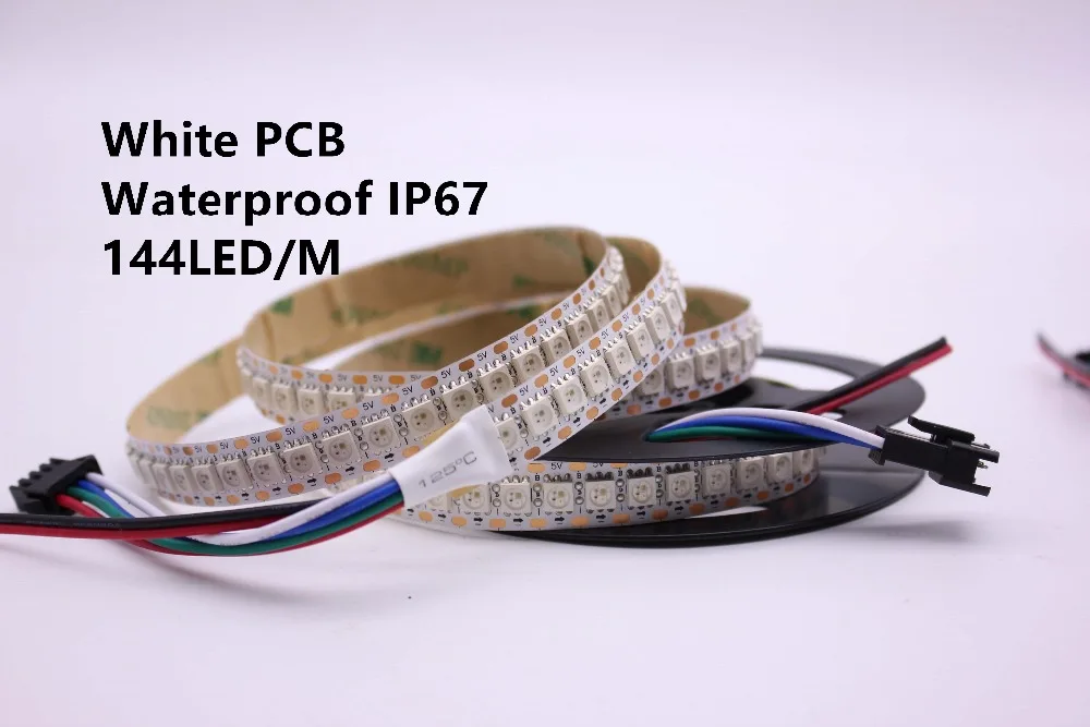 WS2813 светодиодная Пиксельная полоса 1 М/4 м/5 м Dual-усилитель сигнала 30/60/144 пикселей/светодиодов/m, WS2812B обновленный черный/белый печатных плат, IP30/IP65/IP67 DC5V