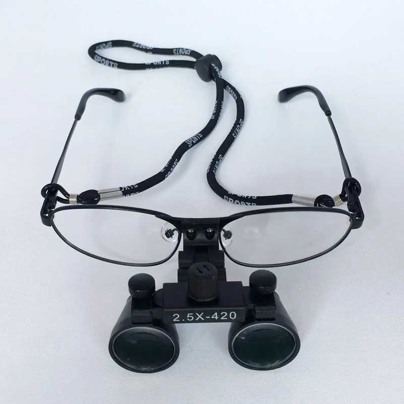  Metal box 2.5 times near sight removable glass surgical operation loupe with led head light dental  - 32575565215