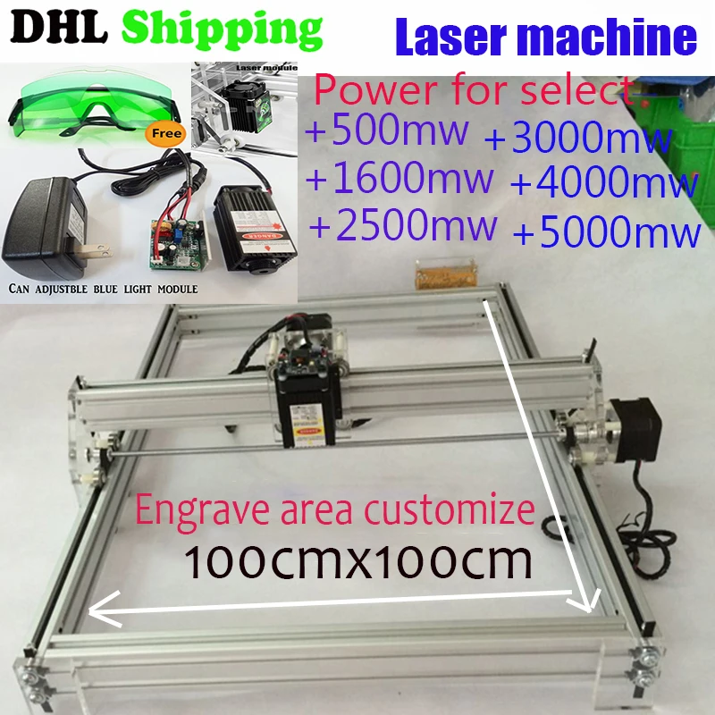 NEW 2.5w 5w Blue Violet Laser Engraving Machine 100*100mm Mini DIY