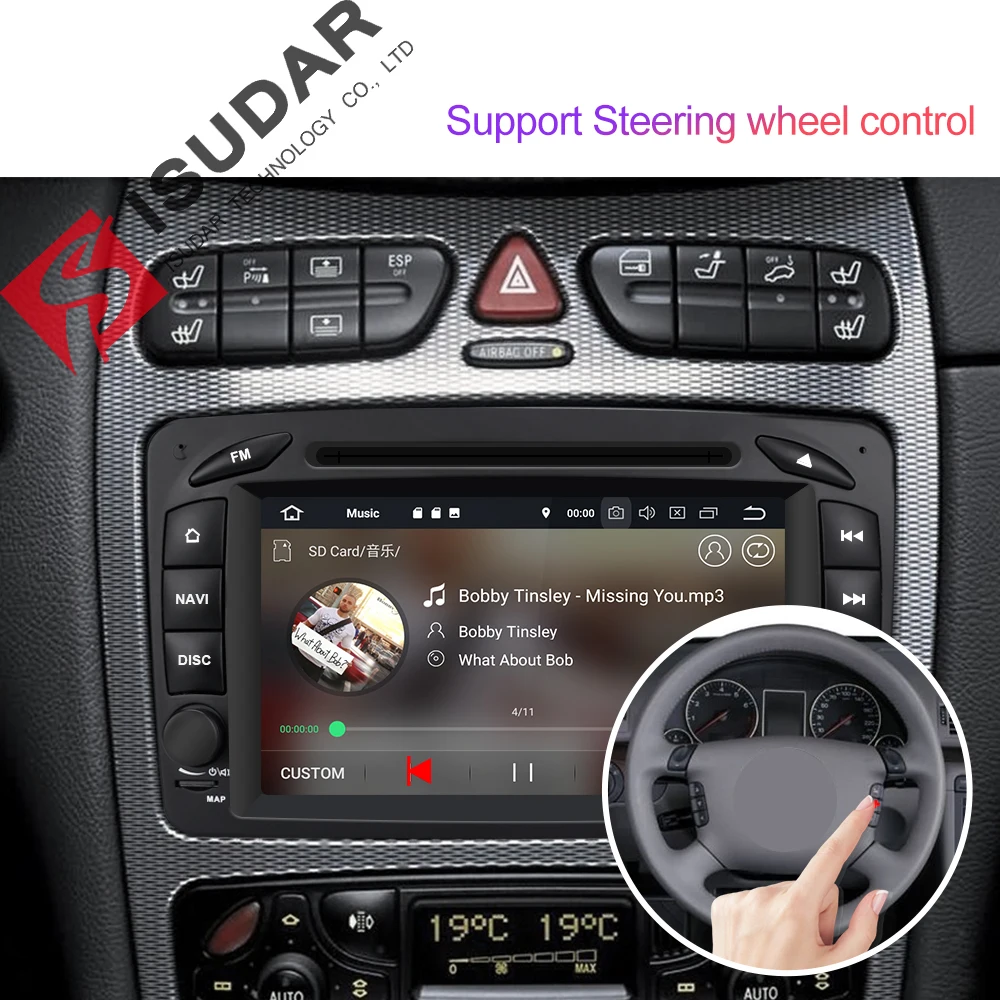  Isudar Auto Multimedia player Android 9 2 Din GPS Autoradio Für Mercedes/Benz/CLK/W209/W203/ w208/W