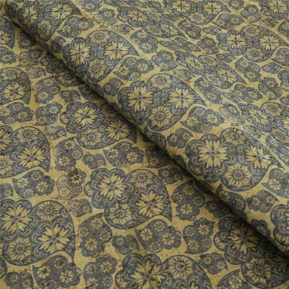 Portugal cork fabric 68*50cm/26.7*19.6inch Portuguese tradition blue