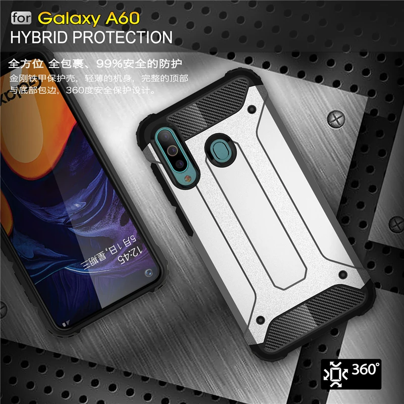 

sFor Samsung Galaxy A60 Case SM-A606 Shockproof Armor Rubber Back Phone Case For Samsung Galaxy A60 Cover For Samsung A60 Case