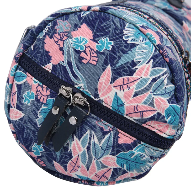 Pink Leaf Yoga Mat Bag Adjustable Drum Bag Sports Backpack Fitness Gym Shoulder Bag Women Girls Dance Pilates Pad Bags
