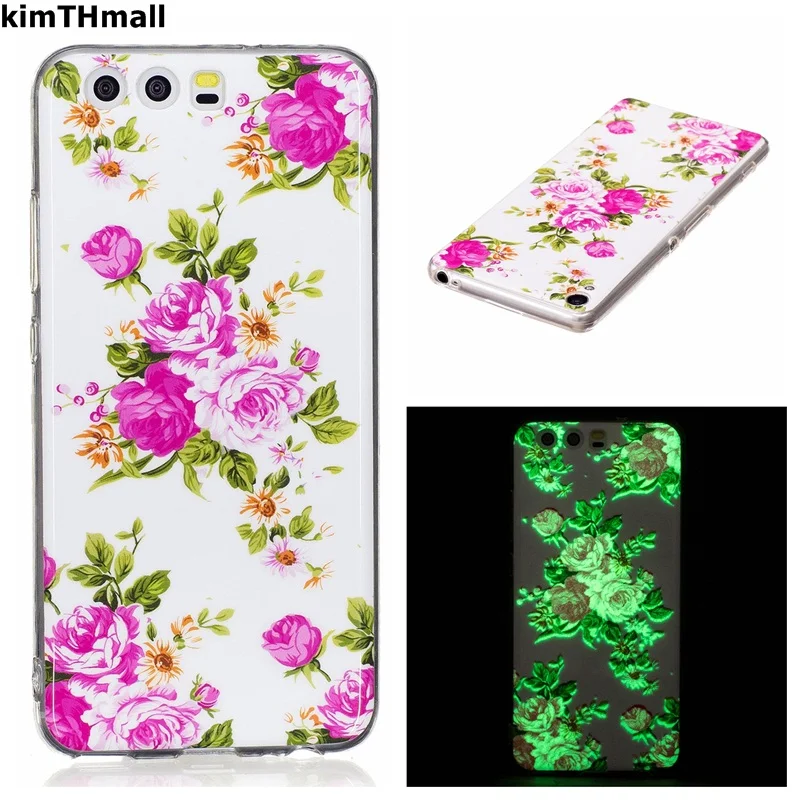 Case For Huawei P10 Back cover fundas huawei P10 Plus case Cartoon TPU clear night glow soft jelly case For Huawei p10 kimTHmall
