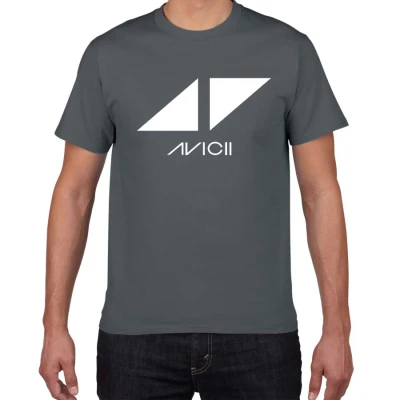 Новинка Avicii DJ fans pok harajuku футболка мужская хлопок рок группа футболка мужская уличная одежда футболка homme мужская футболка - Цвет: deep grey