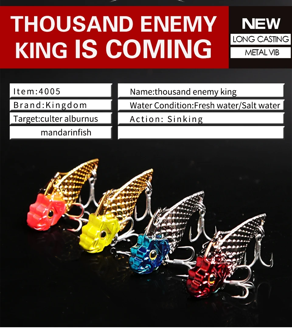 Kingdom Metal Spoon Mini Fishing lures VIB Quality Professional Crankbait bass Baits 1pc 3.7cm8g 4cm10.5g 4.5cm14g Lead Fish Model 4005 (1)_