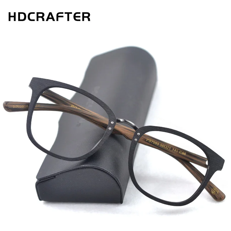 

HDCRAFTER Wood Glasses Frame Men Wooden Eyeglasses frames for Male Myopia Prescription Lenses Myopia spectacles Optical