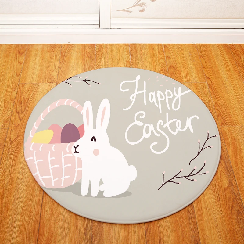 High Quality Rabbit Carpets Round Rugs Living Room Doormat Cartoon Carpets Door Floor Mat for Bedroom Fornasetti Carpet