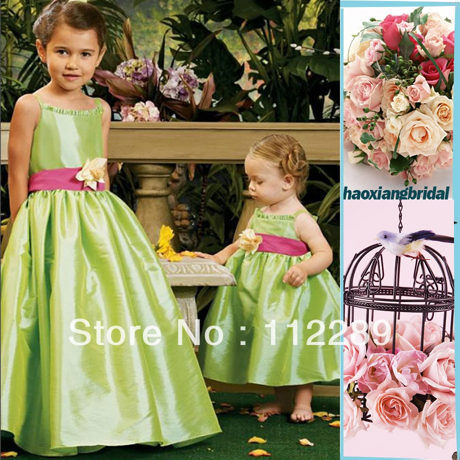 apple red flower girl dresses
