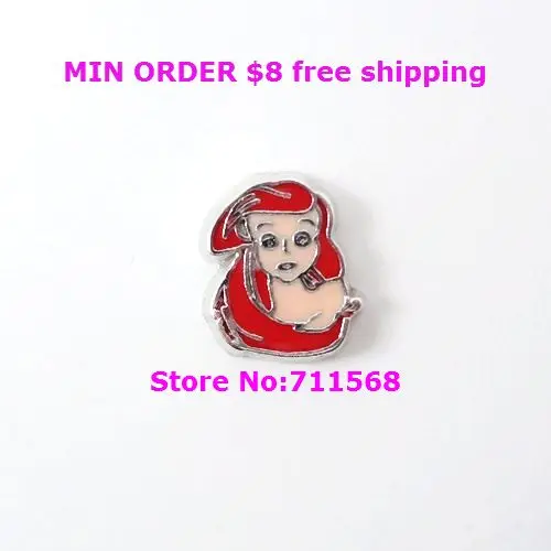 

Ariel Princess Floating Charm The Seaside Beauty Princess Living Locket Charms For DIY Floating Locket Accessories