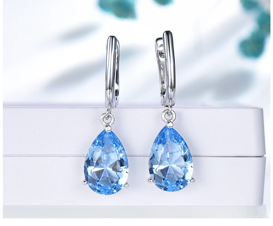 UMCHO Nano Sky Blue Topaz 925 sterling silver earring for women EUJ095B-1-pc (5)