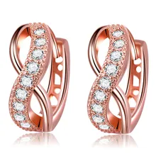 rose gold color Women fashion earrings jewelry inlaid AAA cubic Zirconia Valentines Gift bijoux BAGUES Accessories MYE053