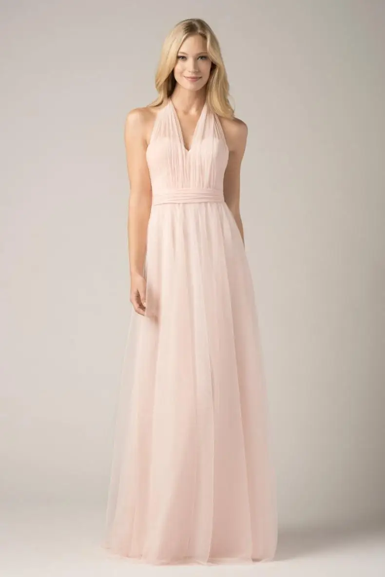 Платье-трансформер для подружки невесты Румяна розового цвета на заказ Модная линия формальная плюс размер для подружки невесты платья длиной до пола