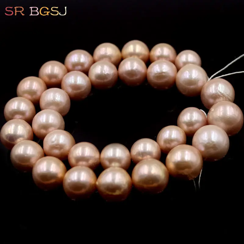Free Shipping 12 15mm High Quality Graduated Natural 5A Grade Freshwater Big Round Pearl DIY Beads Strand 15&quot|bead bazaar|beaded votive candle