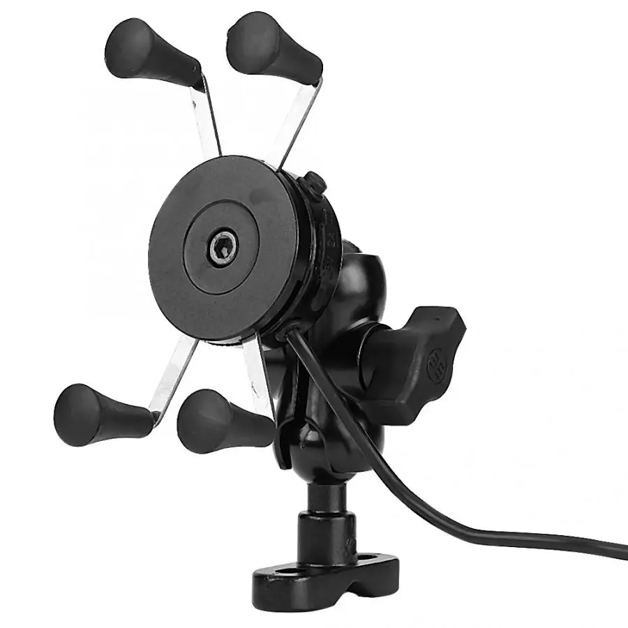 

Universal X-Type Motorcycle Motorbike 360 degree Rotary Cell Phone Mount Holder 5V 2.4A USB Charger for Phone w/ 4.7-6in Screen
