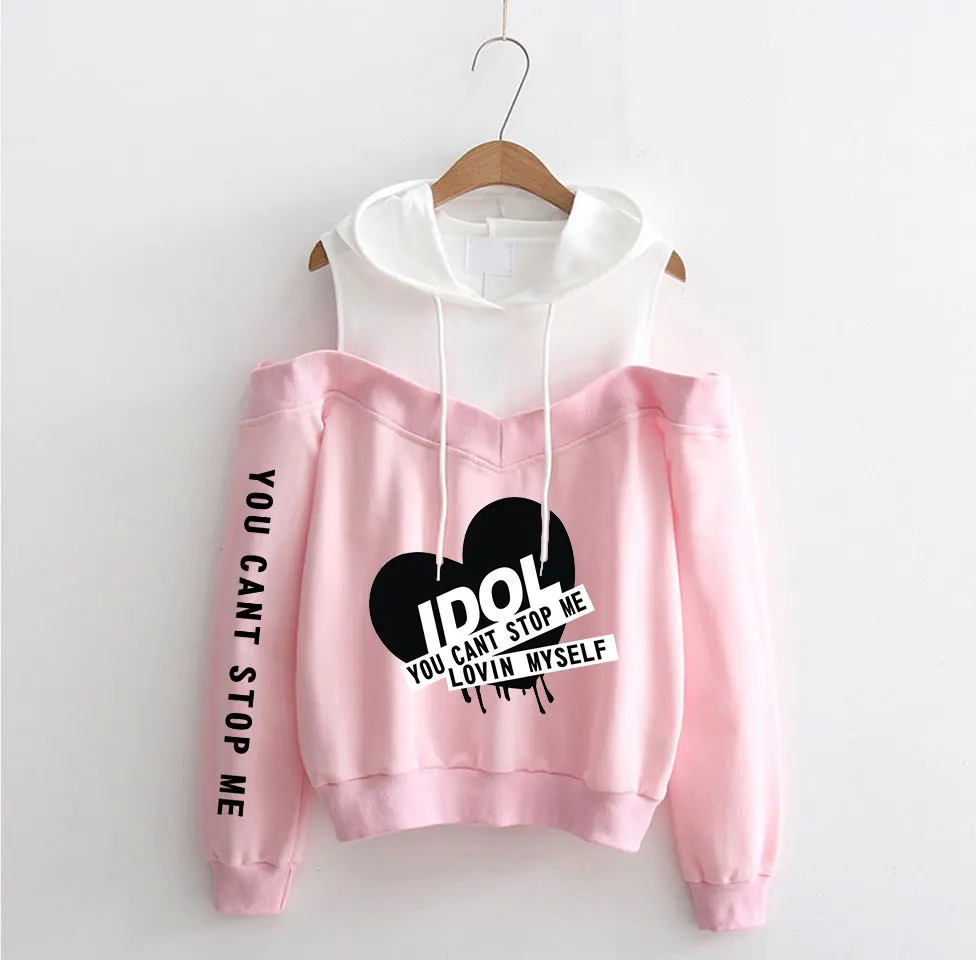 

Frdun Tommy IDOL Cute Girls pattern printing Women's Fashion Winter/Autumn Casual Hoodies off-shoulder sweathirt SIZE S-XL