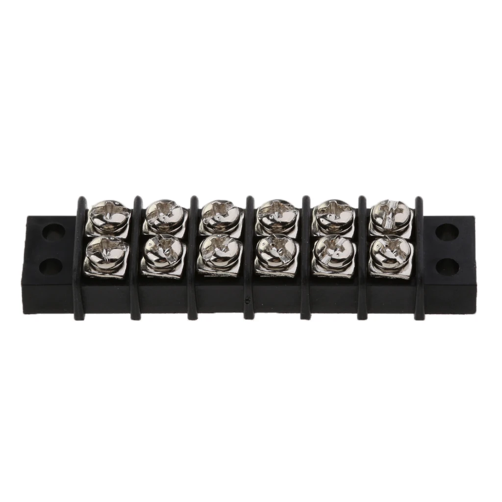 

6Points Auto Marine Power Distribution Bus Bar Terminal Block Set 30A 12V Terminal Barrier Strips