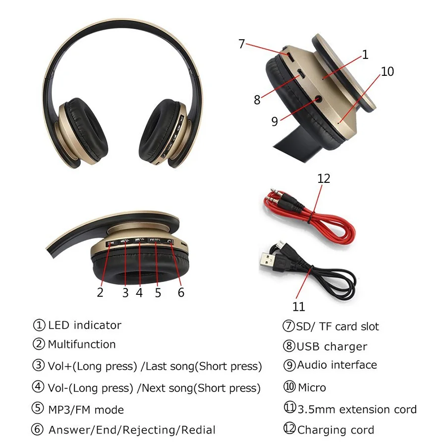 wireless headset headphone bluetooth earphones