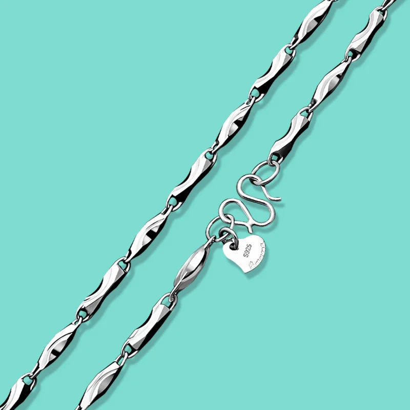 Nuevos hombres de la joyería de plata 925 collares de plata esterlina diseño lingote collar de plata del encanto de los hombres de plata maciza collar gif cumpleaños