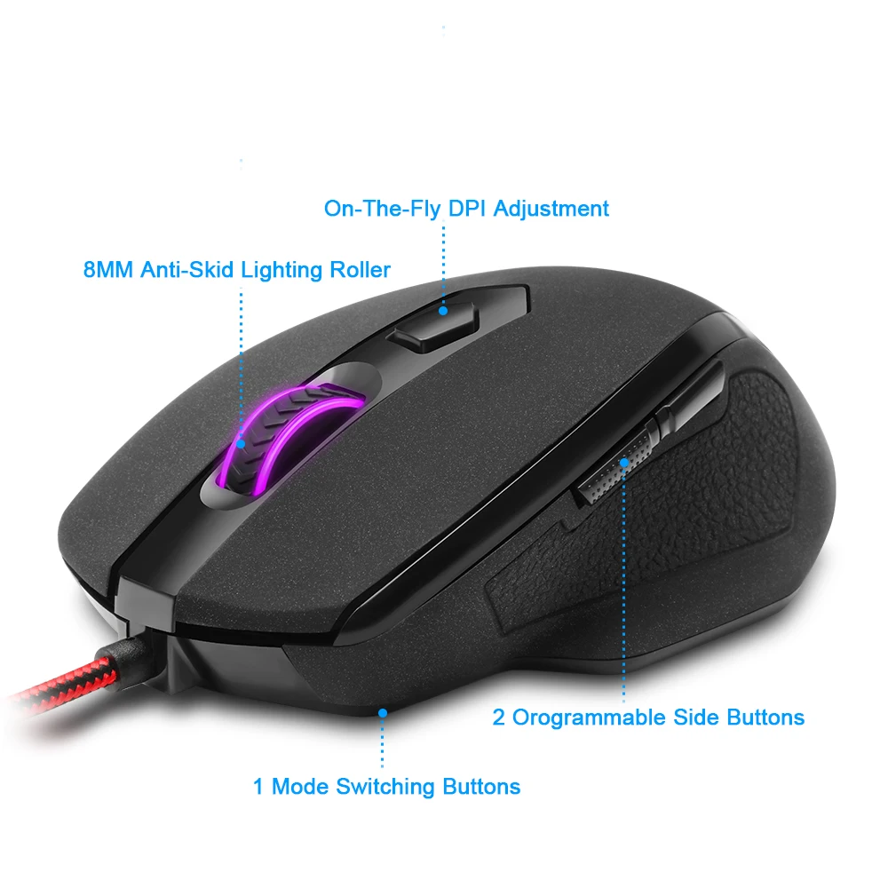 Игровая проводная мышь Redragon TIGER M709 USB 10000 точек/дюйм 7 кнопок эргономичный дизайн