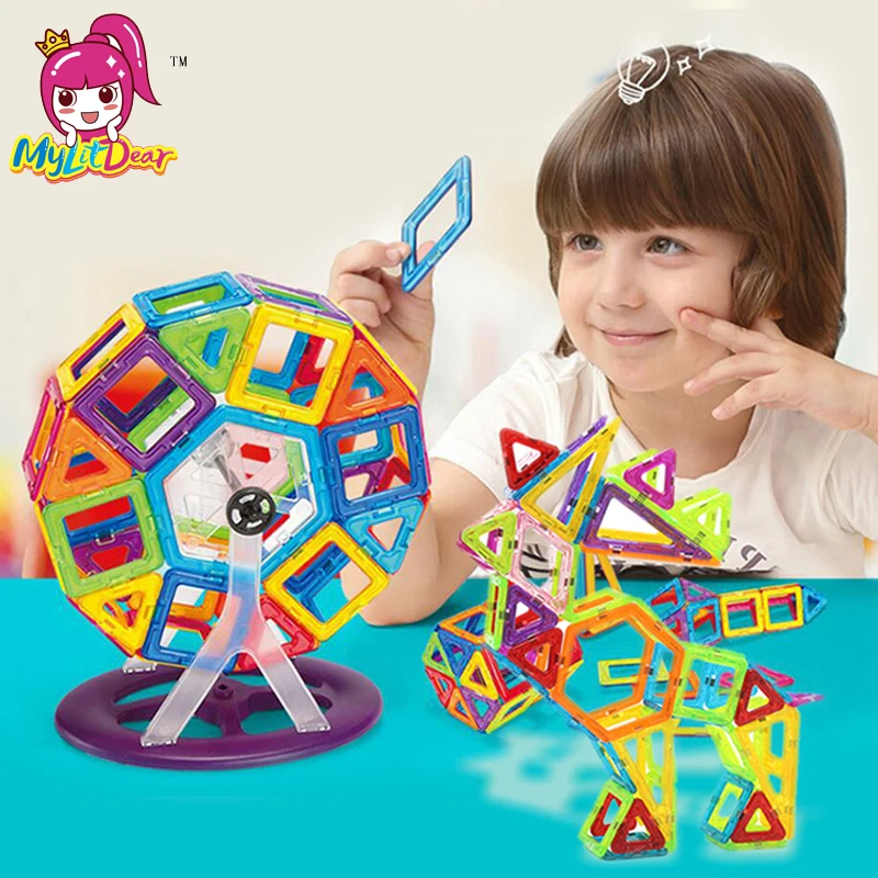 MylitDear 58 шт. Большие Размеры магнитные строительные блоки модель игрушки 3D Развивающие DIY дизайнерские магнитные Кирпичи игрушки для детей