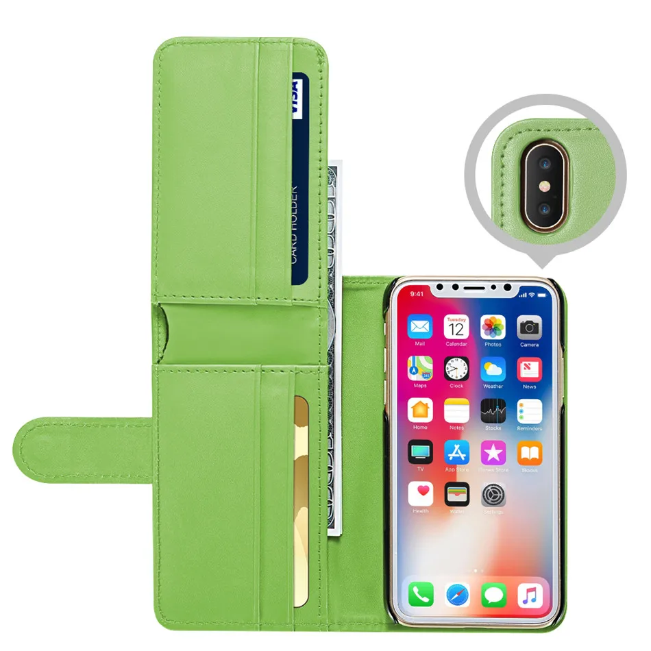 DOEES Foldable Leather Flip Wallet Case For iPhone X 10 Bag Case Vintage Business Card Cash Slot Smooth Touch Cover For iPhoneX (9)