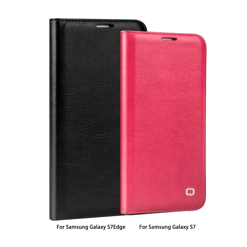 

8 Pcs Card Slots Genuine Leather Phone Cover Case Scratch-resistant Flip Cover Business Protective Cover For Samsung Galaxy S7