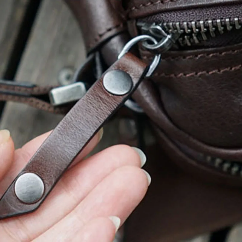 AETOO Handmade cowhide leather shoulder bag Messenger bag casual men's ladies multifunctional small three-dimensional