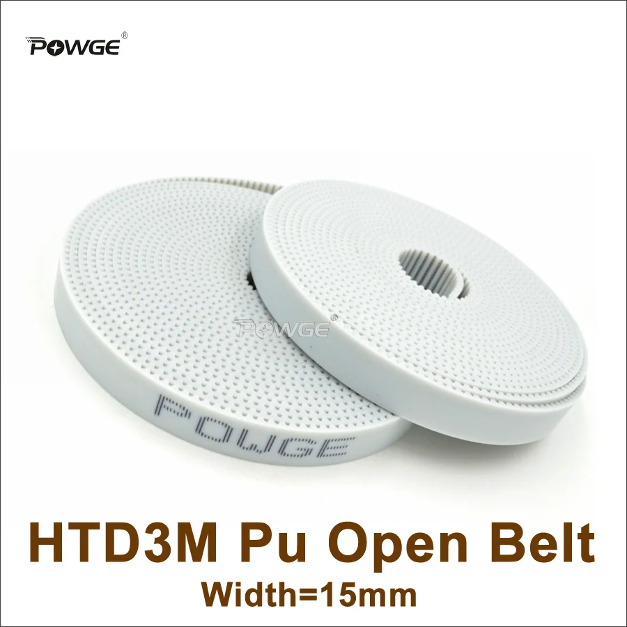 POWGE 10meters HTD 3M Timing Belt 3M-15 Width 15mm White HTD3M PU Open Belt 3M 15 S3M Belt For CNC Laser Machine Cutting Machine