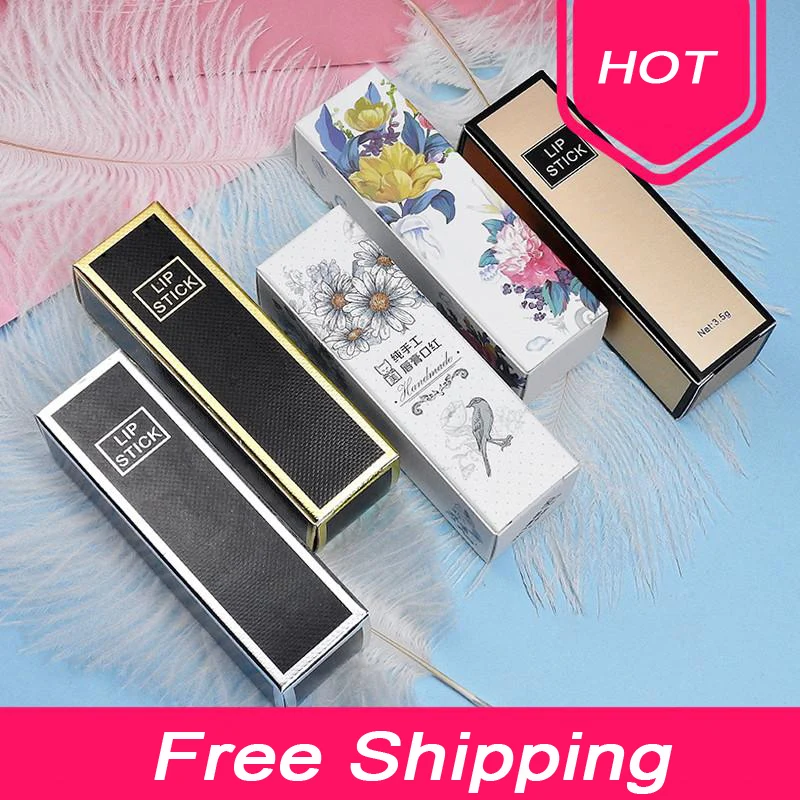 26*26*85mm lipstick box Peritoneal embossed lipstick packaging carton