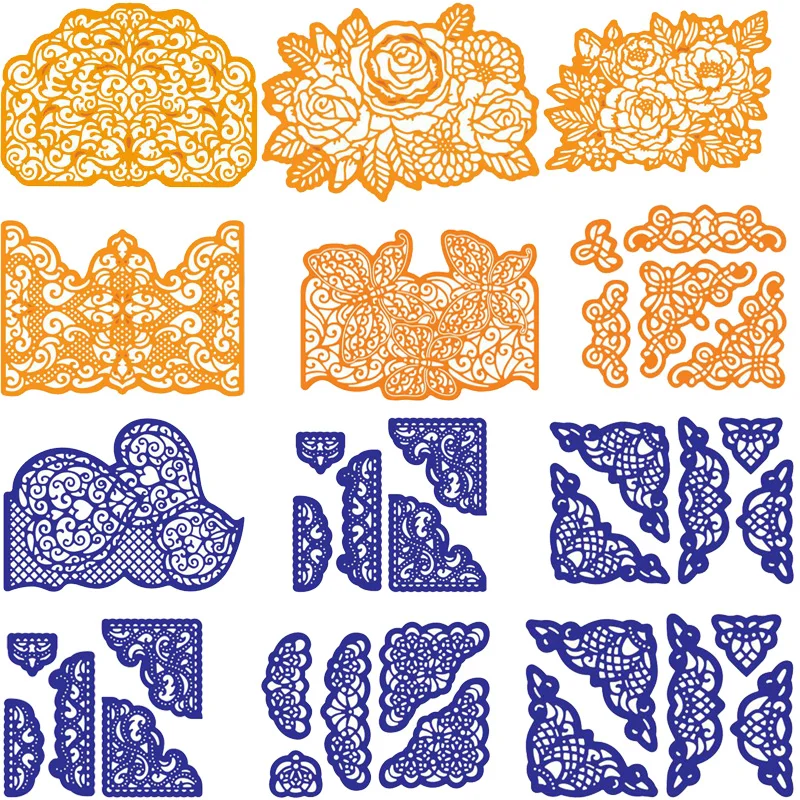$2.63 Mixed Lace Edge Border Frame Metal Cutting Dies Stencils For DIY Scrapbooking Decoration Embossing Card Craft Die Cut New 2019