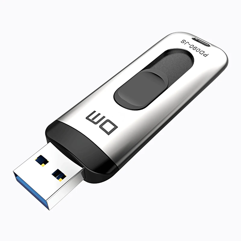 DM PD090 USB флеш-накопитель, 128 ГБ металлическая Флешка супер скоростная USB 3,0 карта памяти 64 ГБ флеш-накопитель реальная емкость 32G Writ 40 MB-100 MB - Цвет: Серебристый