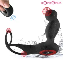 Male Masturbator For Men Butt Plug Anal Vibrator USB Rechargeable Male Prostate Massage with Ring Remote Control Dildo Sex Toys