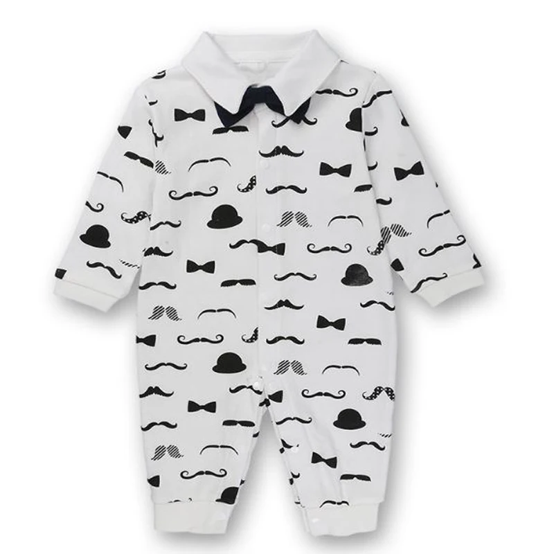baby boy clothes newbron baby cotton long sleeve romper with tie baby party birthday cartoon costume 2018 Spring Autumn