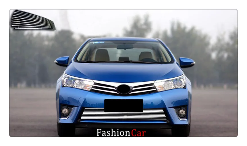 

stainless steel Front Grille Around Trim Racing Grills Trim For Toyota Corolla 2014 2015 2016