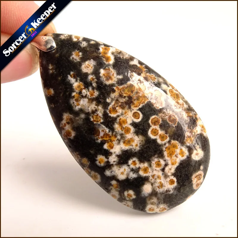

Fashion Leopard Skin Jaspers Pendant Natural Stone Cabochon Beads Diy Earring Necklace Jewelry Making Gem Accessory ZS797