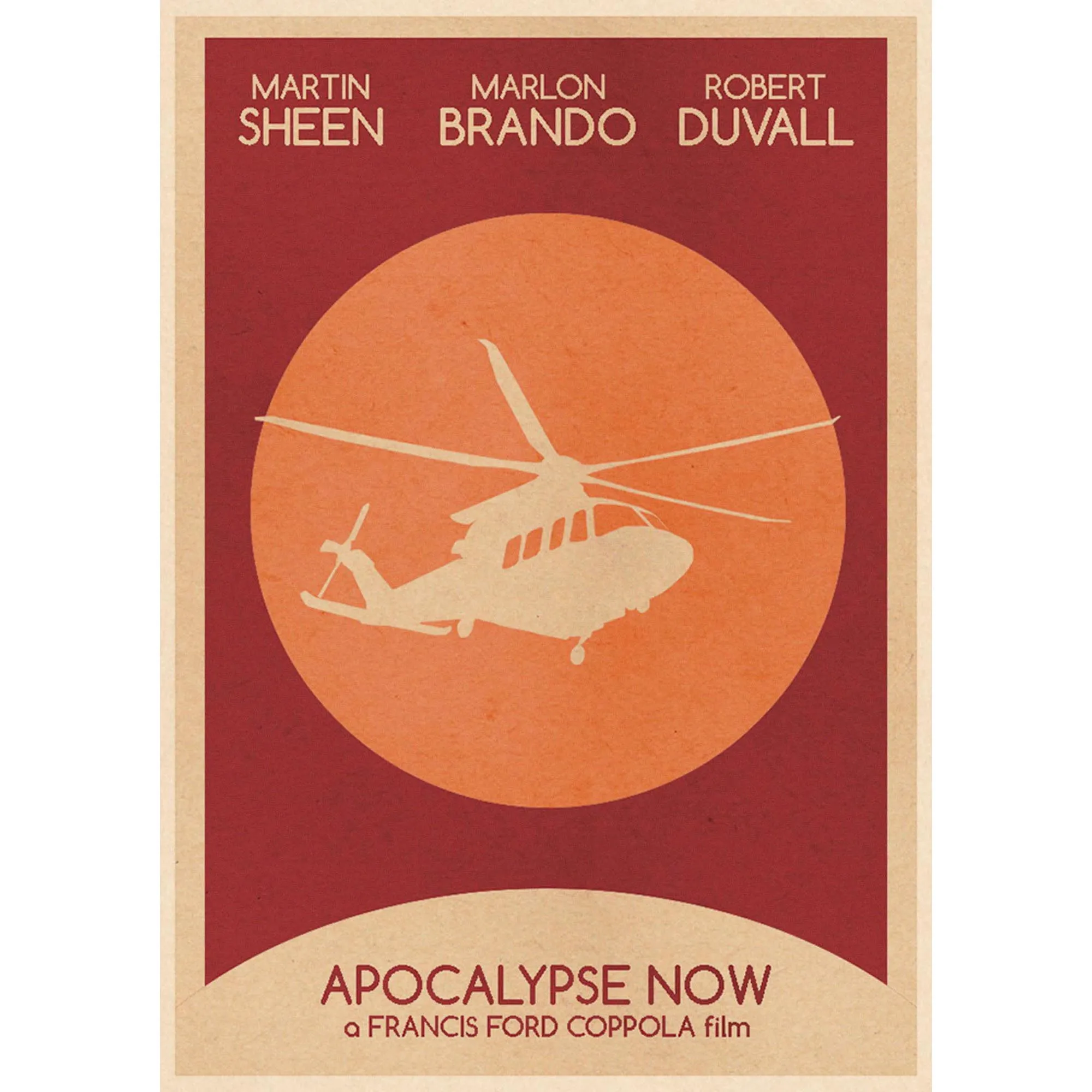 Фильм «Apocalypse Now», украшение для домашнего интерьера, крафт-фильм, плакат, рисунок, наклейки на стену 42*30 см - Цвет: Белый
