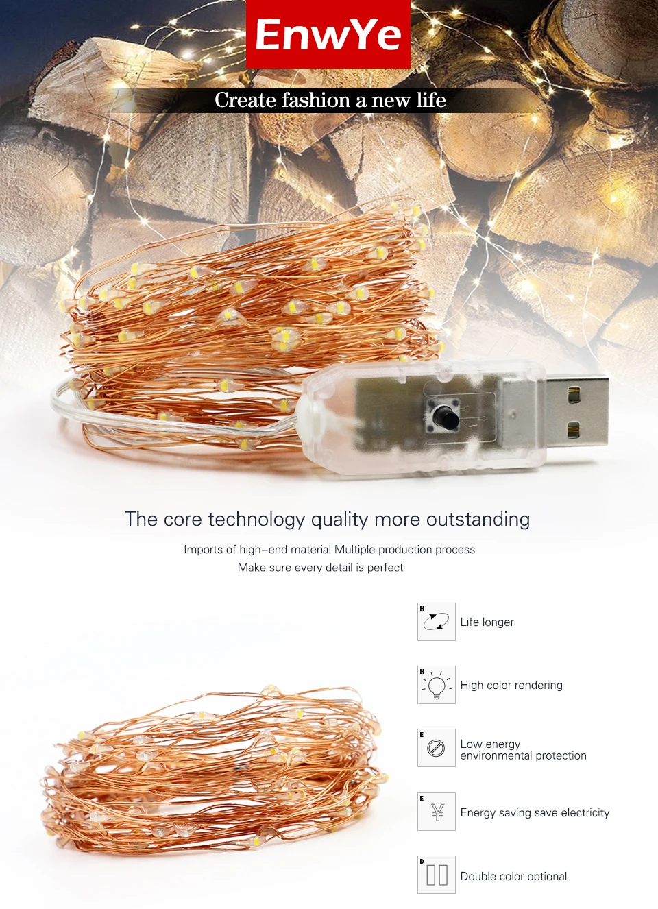 LED fairy String Lights christmas Decorative Lights outdoor christmas garland 10