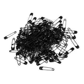 

SOSW-Metal Fastening Tool Safety Pins 0.8 x 0.2 Inch 100 Pcs Black