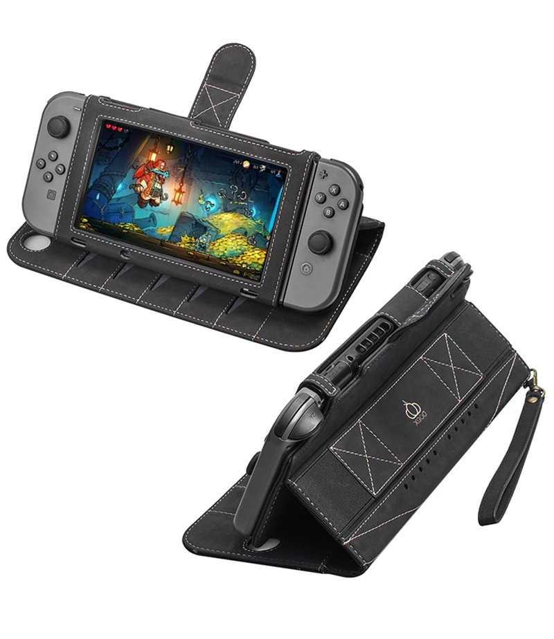 Чехол из ПУ кожи для Nintendo Switch удобный многофункциональный чехол с игровым