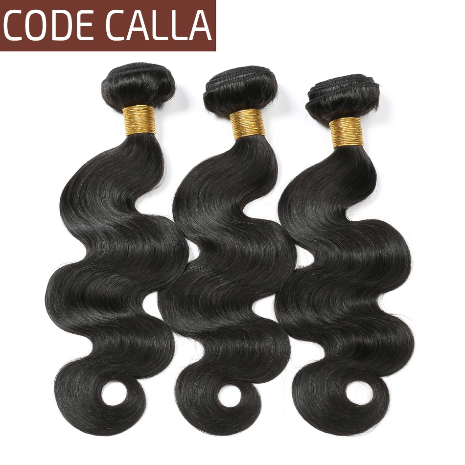 

Code Calla Unprocessed Peruvian Raw Virgin Body Wave Human Hair Extensions Natural Black 1B Color Free Shipping For Women