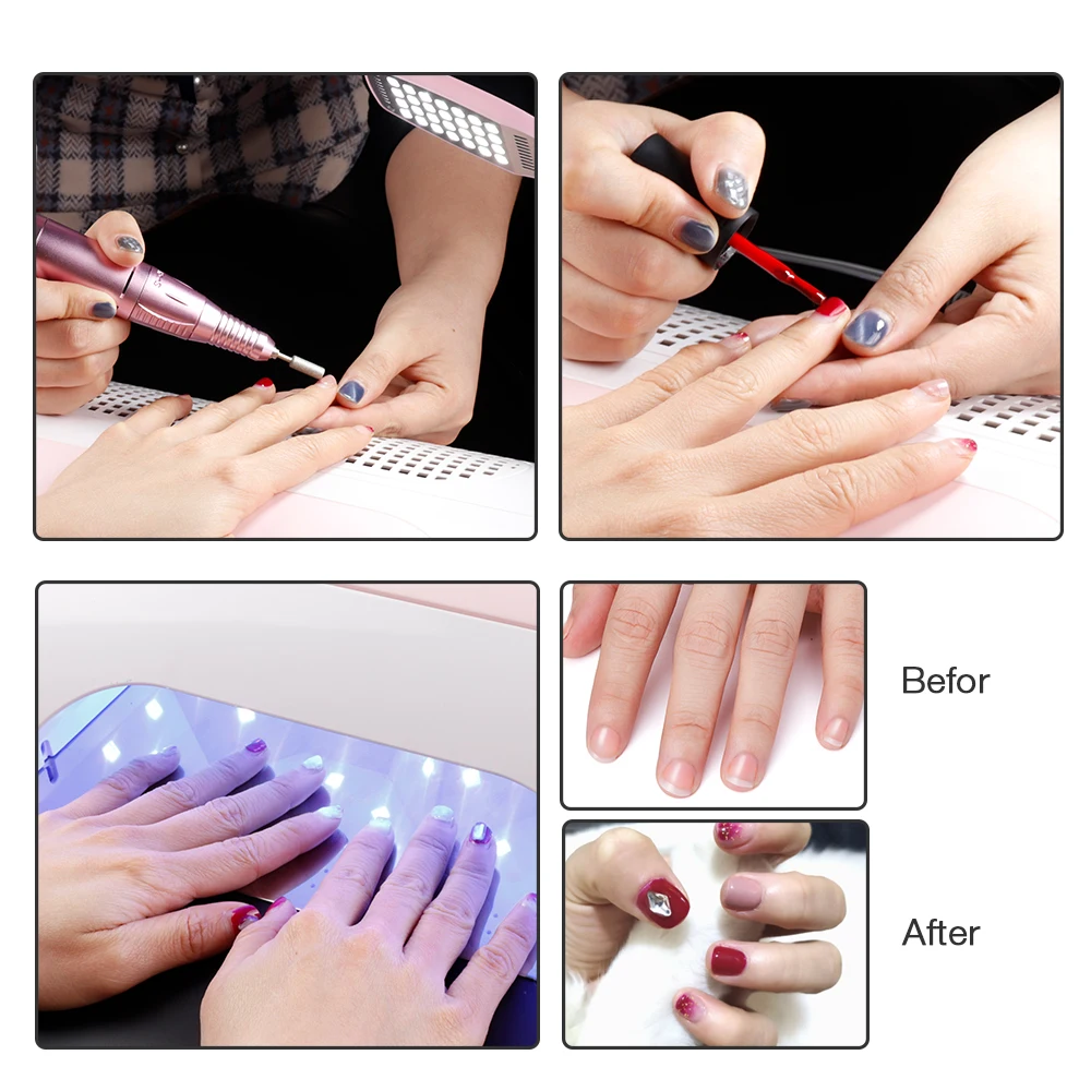  54W Nail LED UV Lamp Vacuum Cleaner Suction Dust Collector 25000RPM Drill Machine Pedicure Remover  - 32981938051