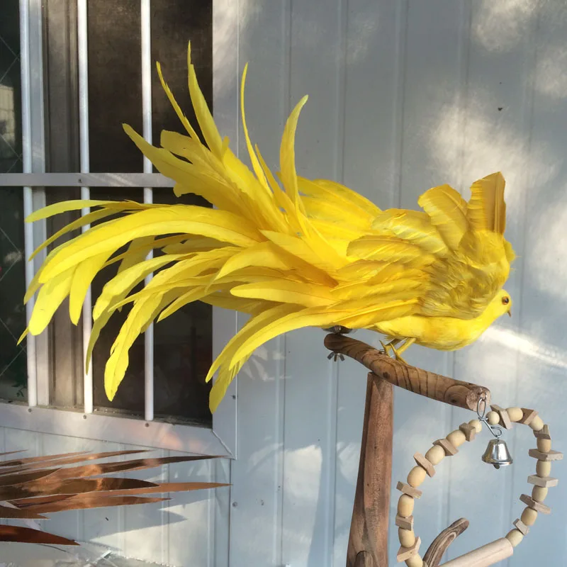 Новый Творческий моделирование желтая птица модель игрушки полиэтилена и меха крылья птицы подарок около 45 см 1620