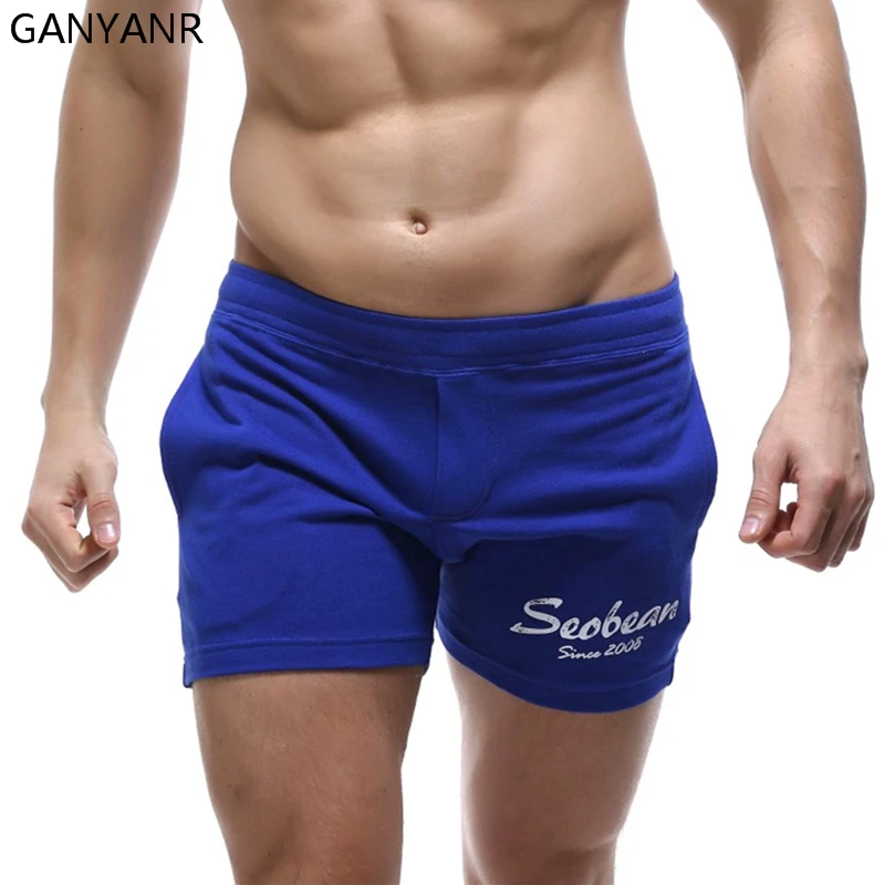 Ganyanr メンズスポーツショーツ,ジム,ランニング,フィットネス,ボクサー,ゲイ,ヨガ,アウトドア,セクシー,無地,特別オファー