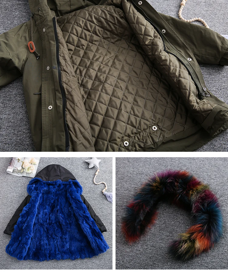 Carhartt/куртка детские зимние длинные пальто с капюшоном из натурального енота, парки модная повседневная верхняя одежда с подкладкой из натурального кроличьего меха для девочек